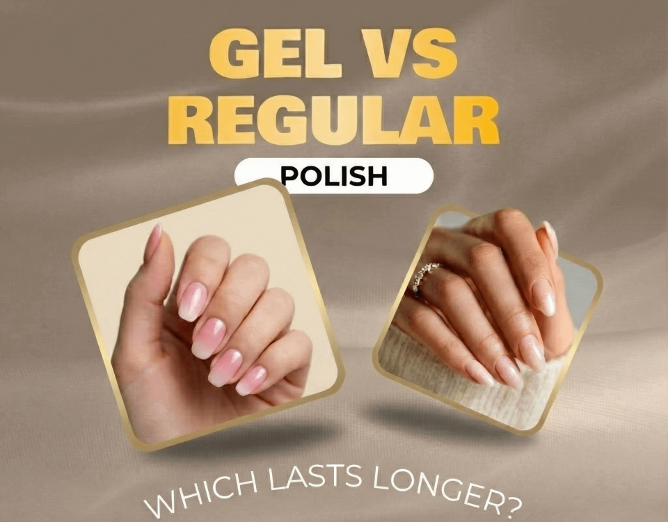 Comparison of gel and regular nail polish.